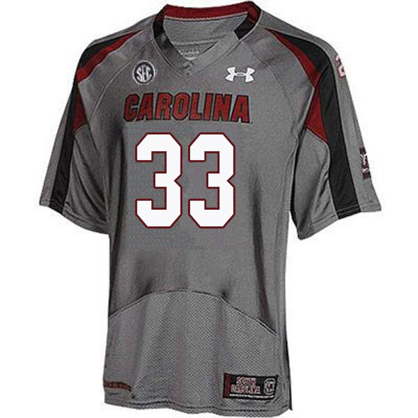 Men #33 Zay Brown South Carolina Gamecocks College Football Jerseys Sale-Gray